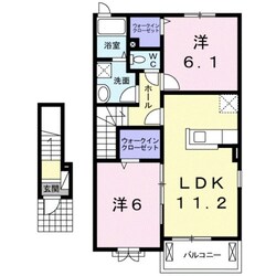 羽犬塚駅 徒歩20分 2階の物件間取画像